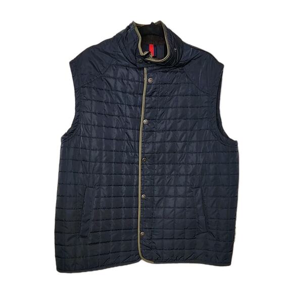 Daniel Cremieux Other - Daniel Cremieux Quilted Navy Green Trim Vest Fleece lined Outerwear size XL